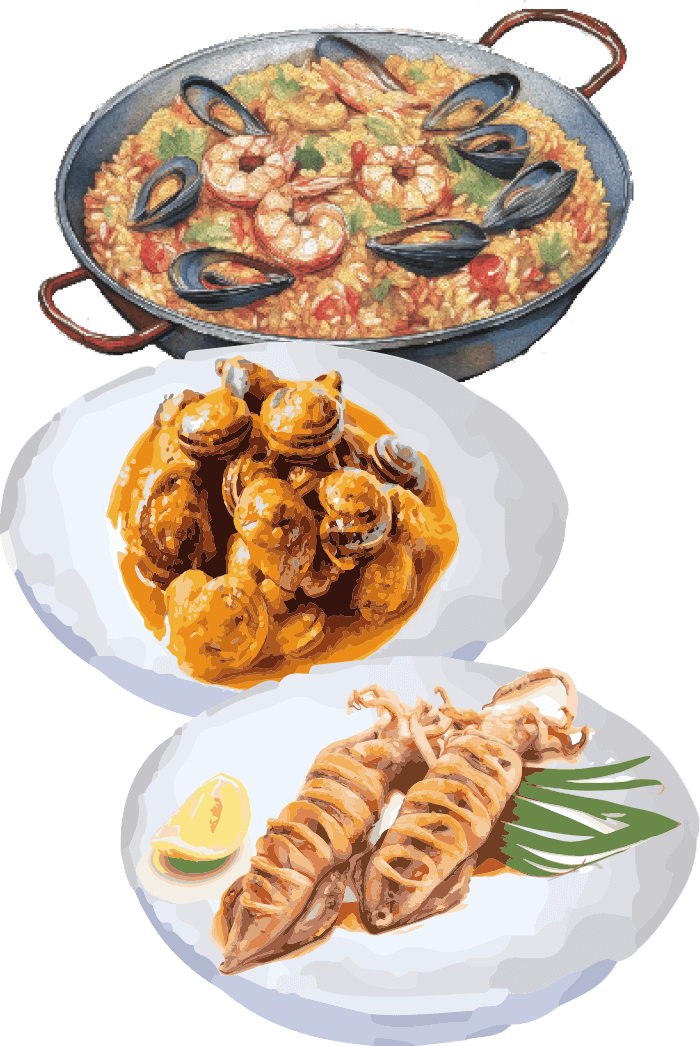 Rutes Baix Gaià Arròs, Cargos i Calamars